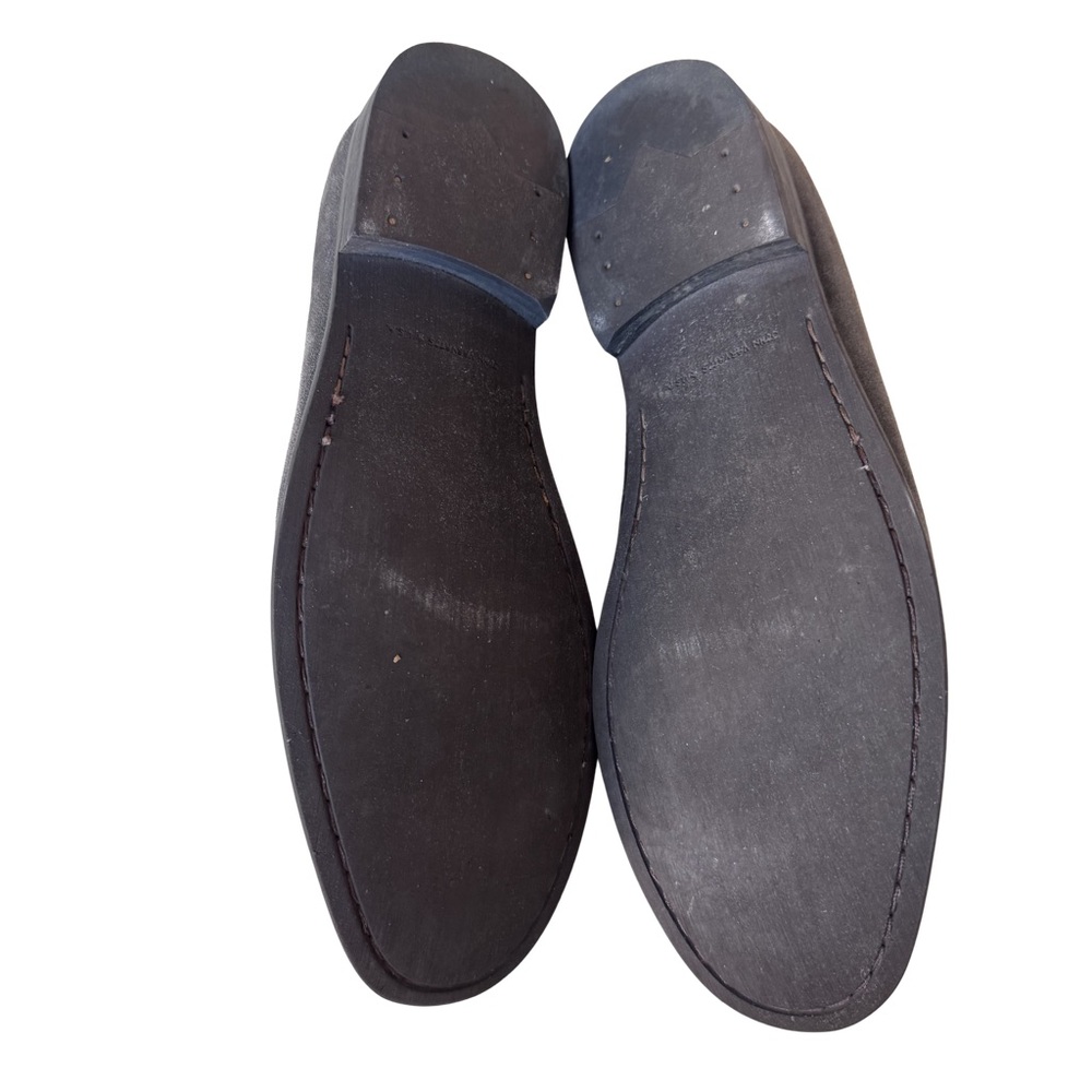 John Varvatos Gray Suede Slip On Loafers Moc Toe Leather Sole 10.5 - Picture 7 of 10